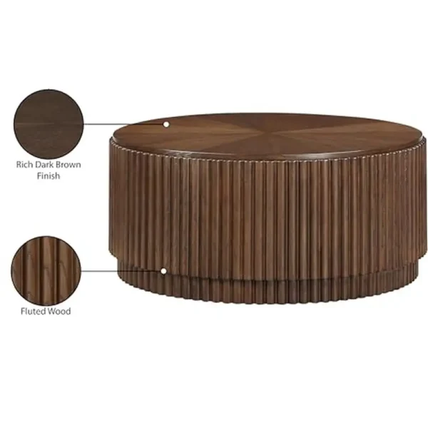 Arhaus Finnley Round Coffee Table Dupe - Tomlyly Finnley Round Coffee Table Rich Dark Brown 6