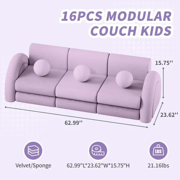 Nugget Couch Dupe - Tomlyly Kids Play Couch 16PCS TLL004 2