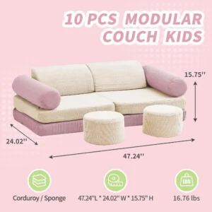 Nugget Couch Dupe - Tomlyly Kids Play Couch 10PCS TLL011 2