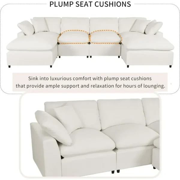 7th Avenue Couch Dupe - Tomlyly Oversized Modular Sectional Couch with Movable Ottoman T7TH6291 4