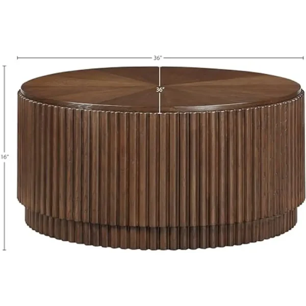 Arhaus Finnley Round Coffee Table Dupe - Tomlyly Finnley Round Coffee Table Rich Dark Brown 3