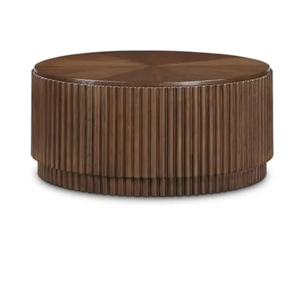 Arhaus Finnley Round Coffee Table Dupe - Tomlyly Finnley Round Coffee Table Rich Dark Brown