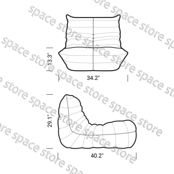 Togo Chair Dupe - Tomlyly Lounge Chair TLL24181 7